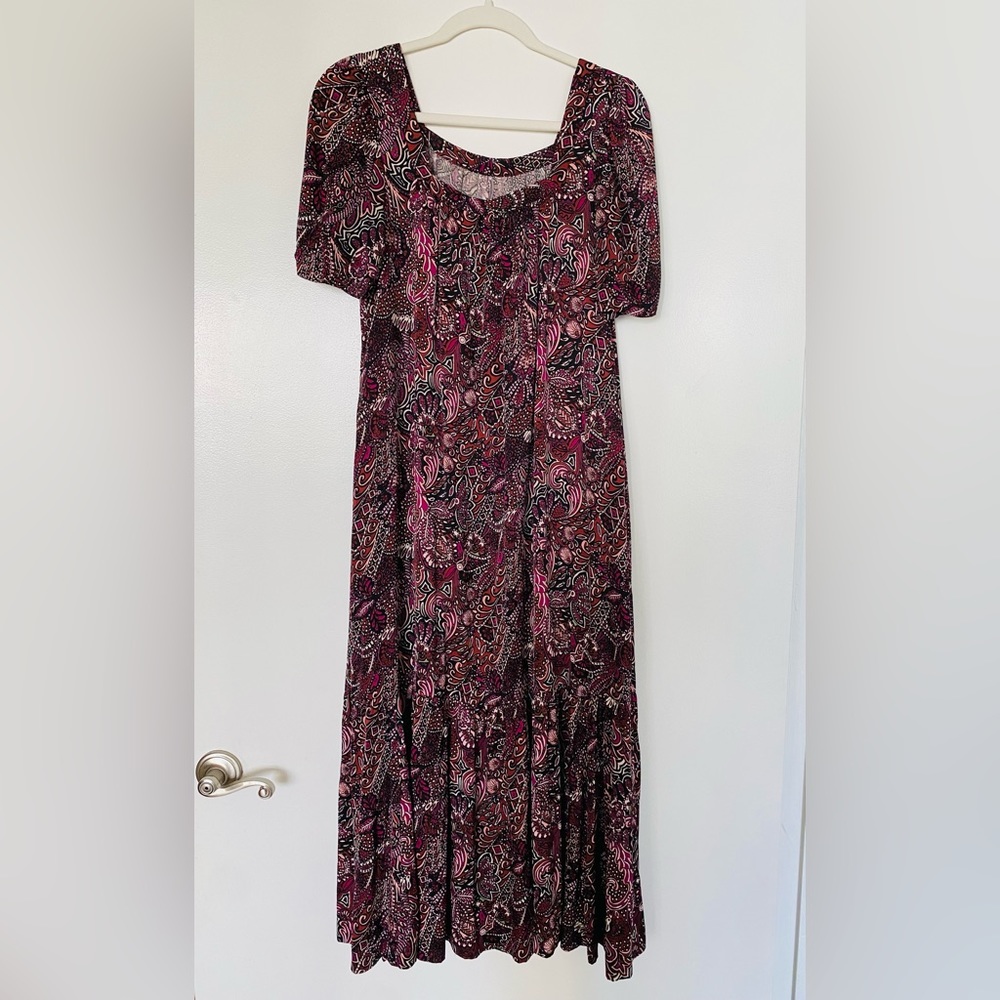 Anthropologie Maeve maxi boho plum dress